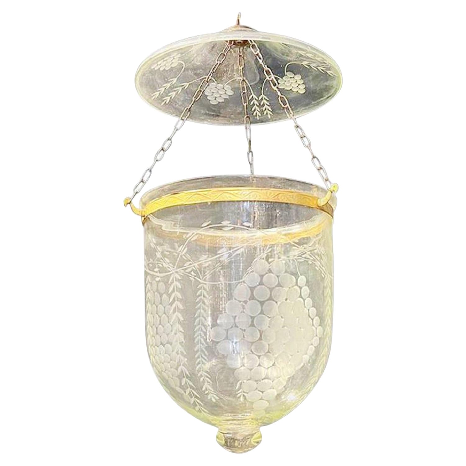 1940's Grape Design Glass Lantern For Sale