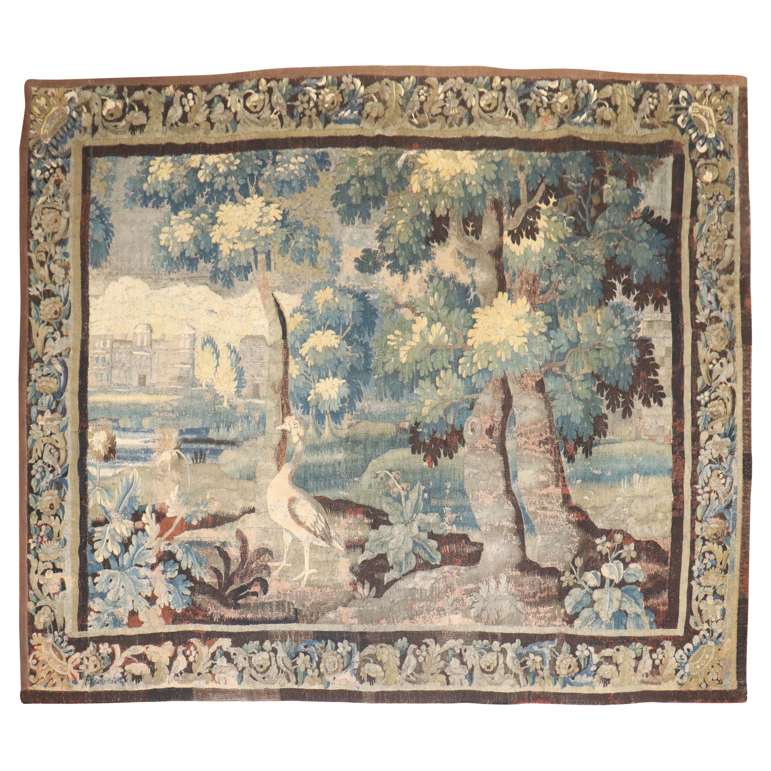 Zabihi Collection Late 18th Century Flemish Verdure Tapestry  For Sale