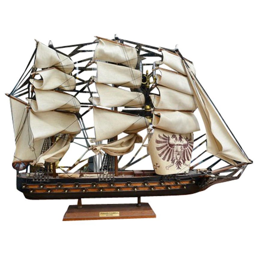 Mid-Century Spanish Souvenir Model of a late 18 Century Frigate  For Sale