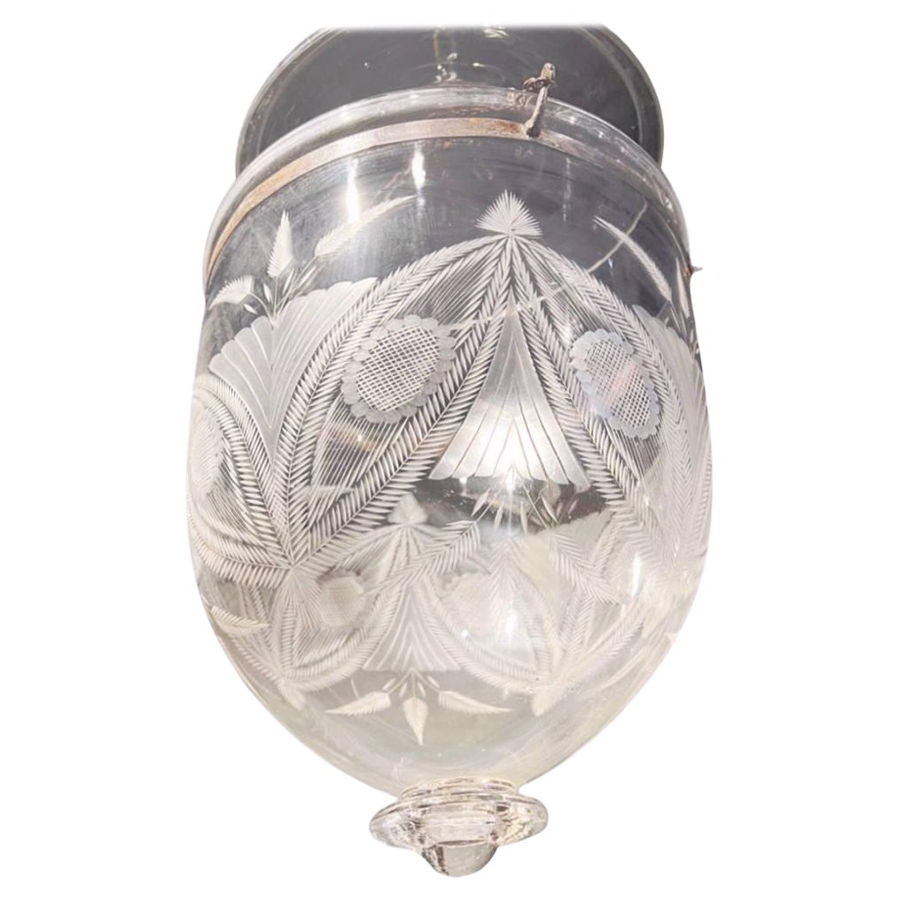 1940's Etched Glass Lantern For Sale
