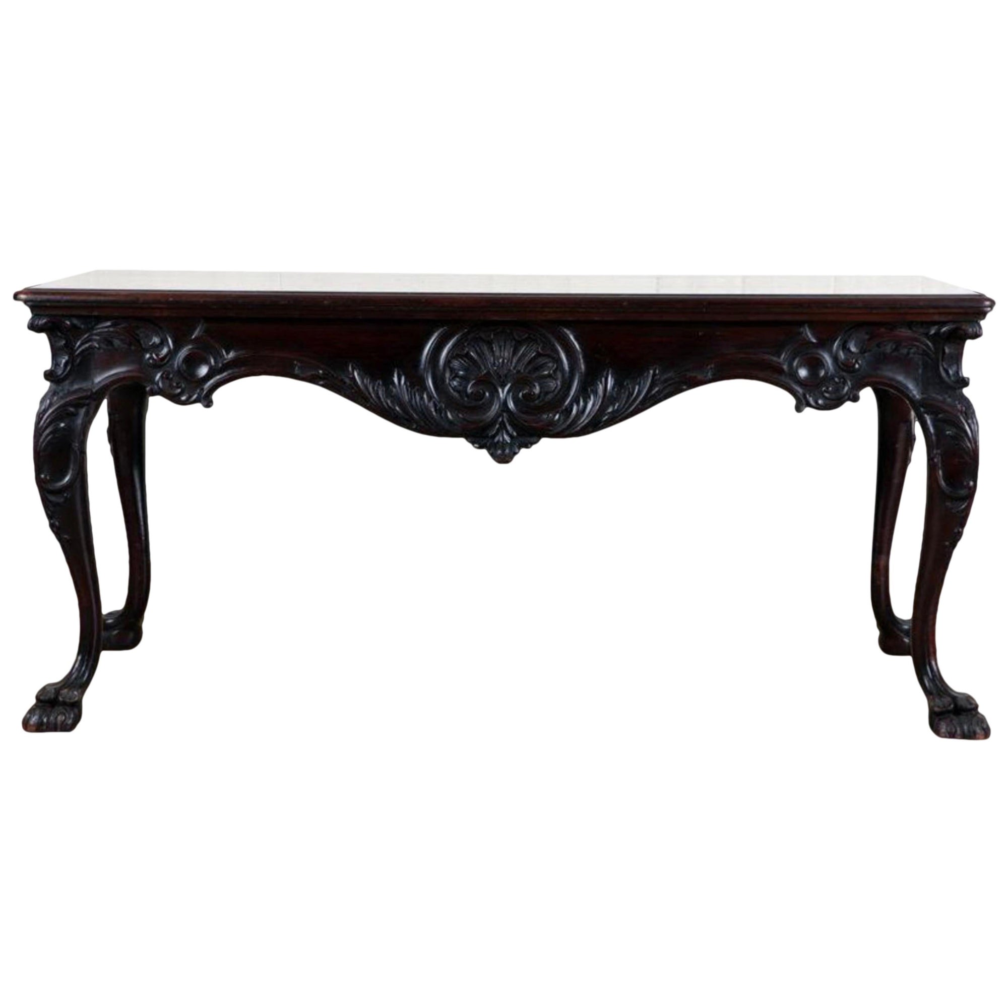 Antique Georgian Carved Writing Table For Sale