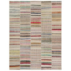 Patchwork-Kilim-Teppich von Rug & Kilim in mehrfarbigen Streifen