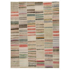 Alfombra Patchwork Kilim de Rayas Policromáticas de Rug & Kilim