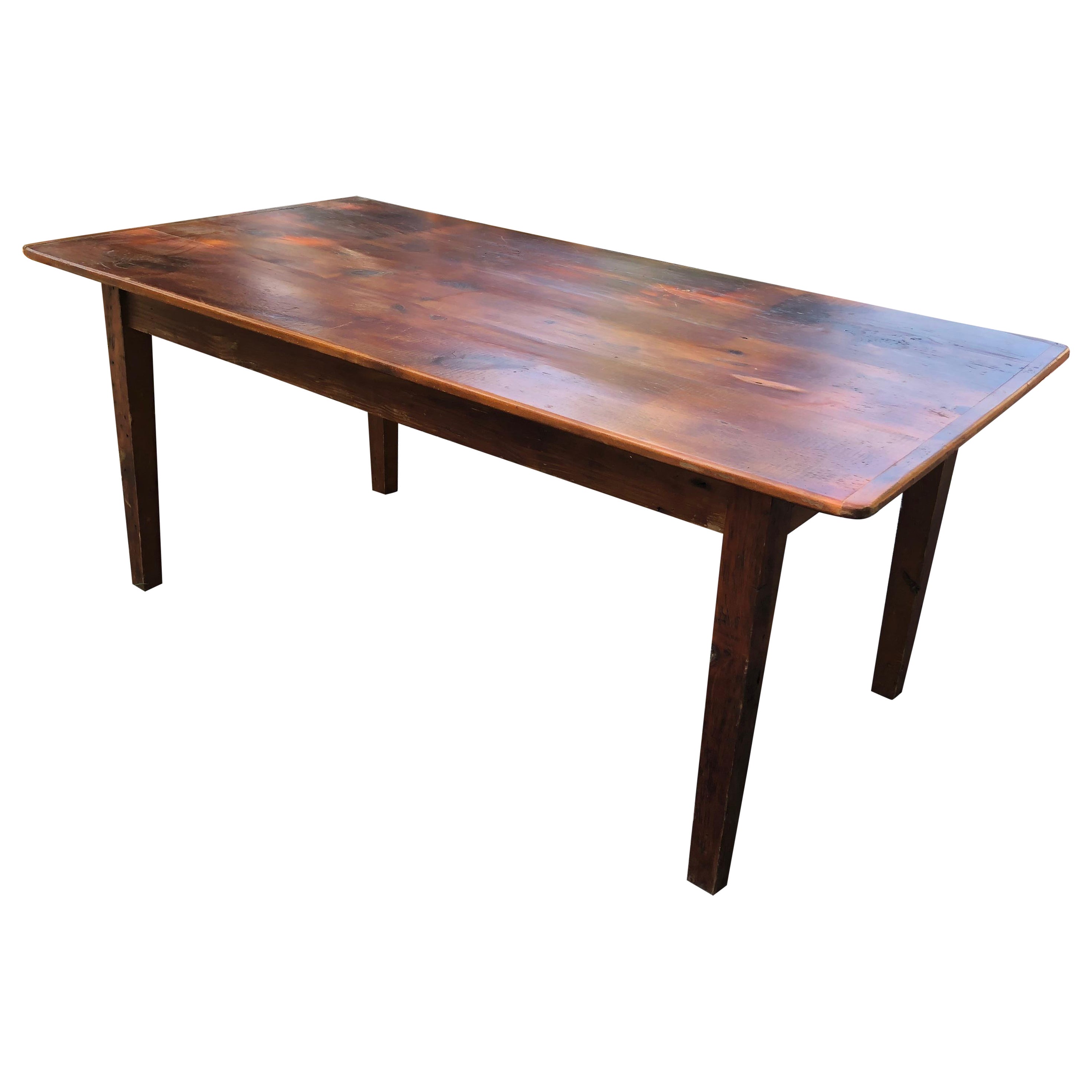 Authentic Vintage Warm Honey Pine Farm Table