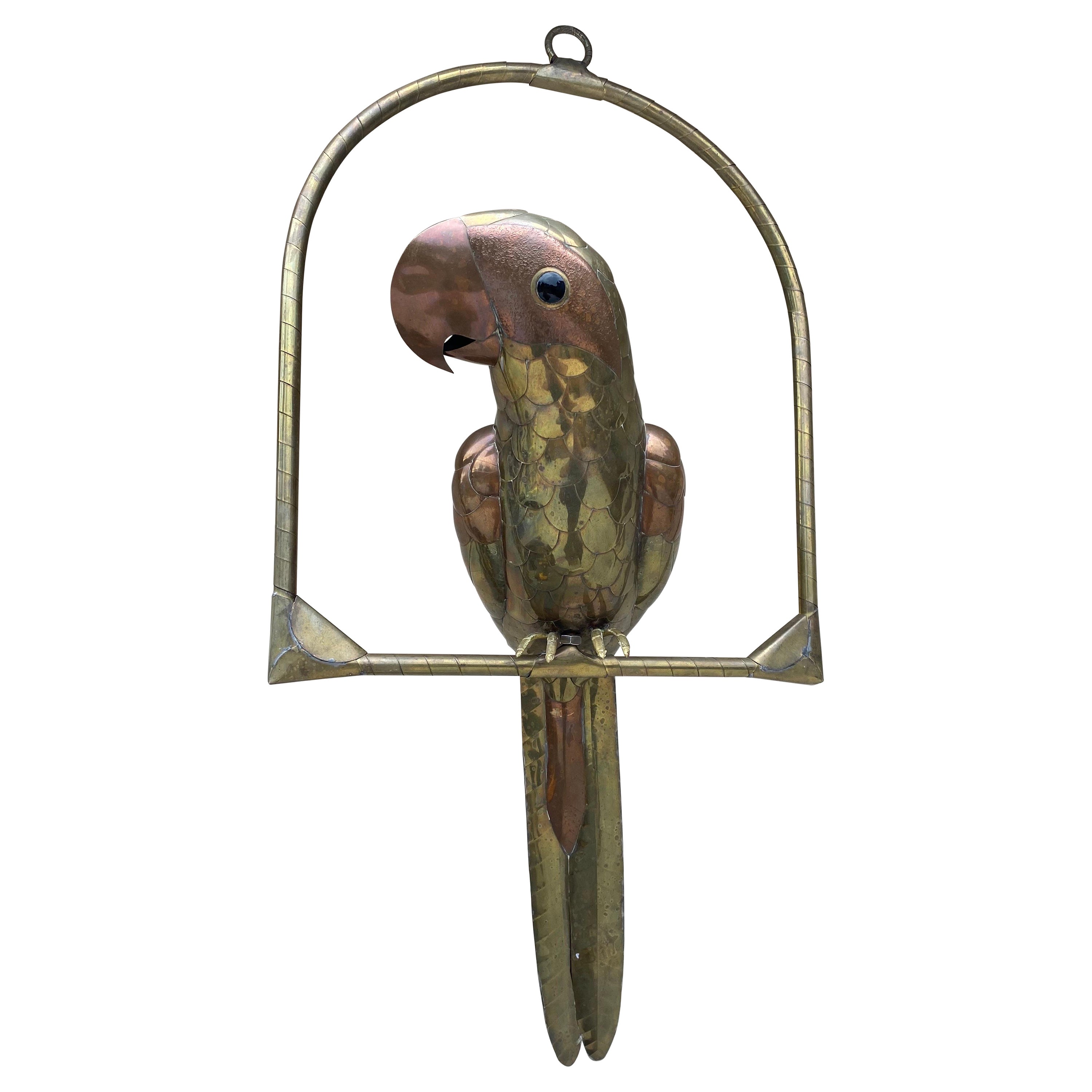 1970's Sergio Bustamante Style Brass and Copper Parrot