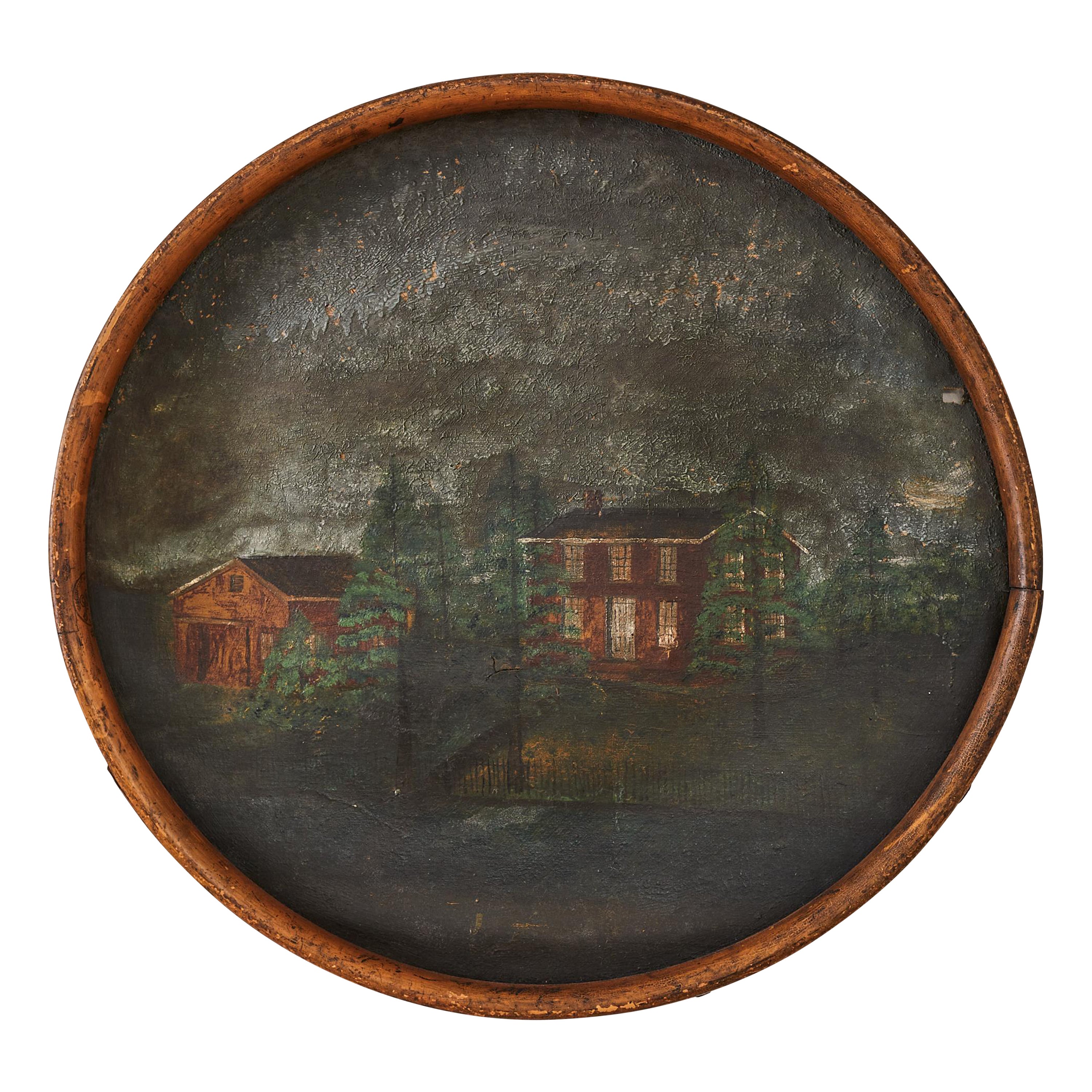 House Landscape on Oil Cloth For Sale