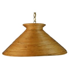 Retro French  Rapped Reed Cone Shaped Pendant 1960's