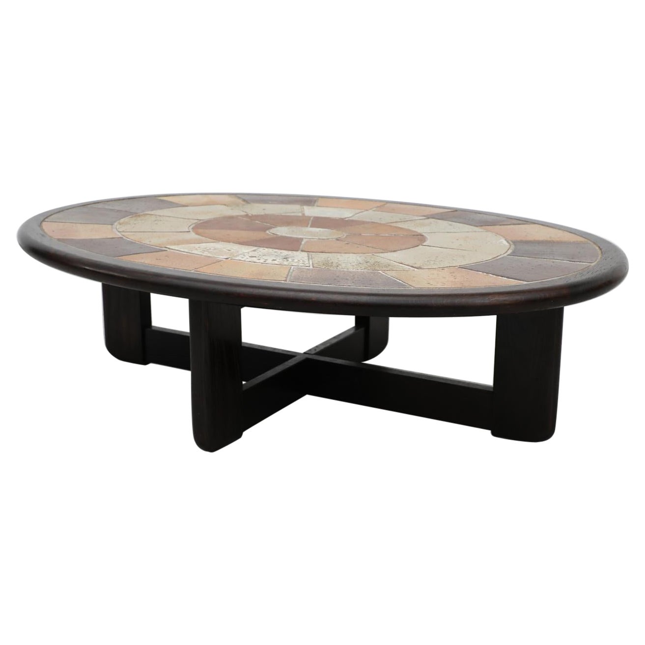 Roger Capron Style Oval Coffee Table by Tue Poulsen