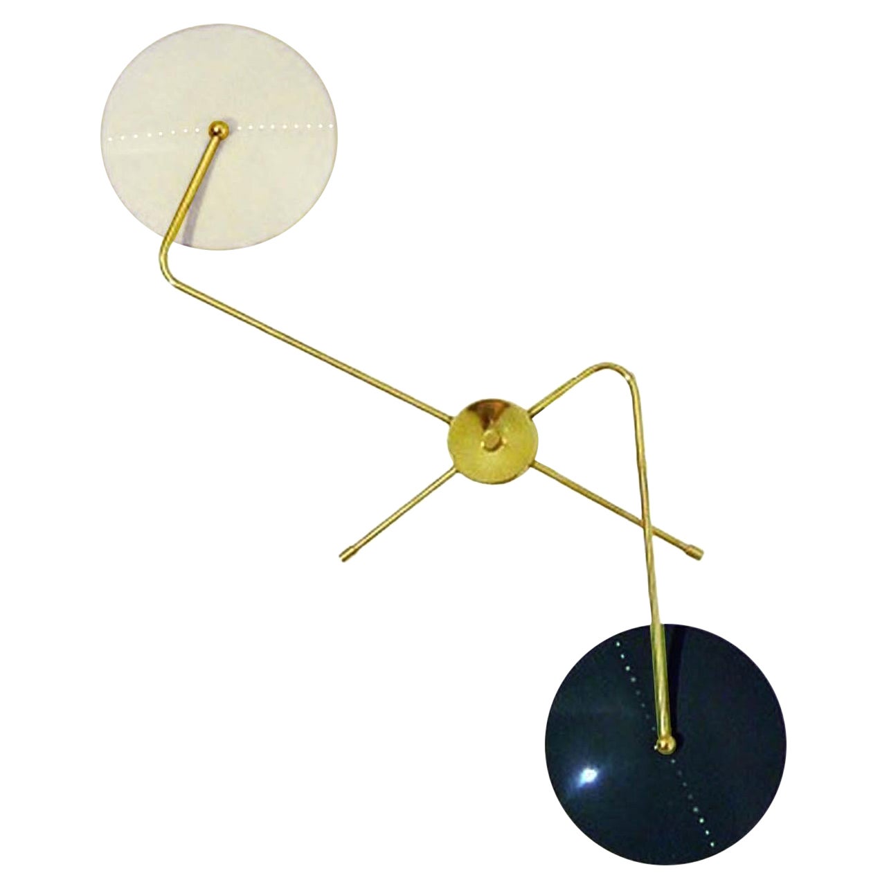 Spider Wall Light, Two Arms, Brass and Lacquered Metal, Stilnovo Style For Sale