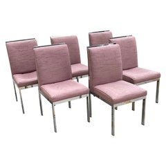 6 Milo Baughman Chrome Dining Chairs For Design Institute of America