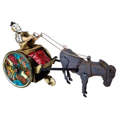 Antique German Tinplate Clockwork Wind Up Toy by the Lehman Co. "Balky Mule" Circa 1909