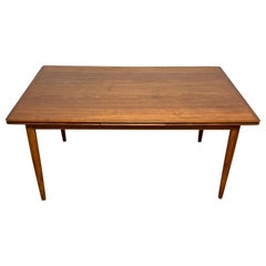Danish Teak Expandable Dining Table With Draw Leaves Circa 1960s