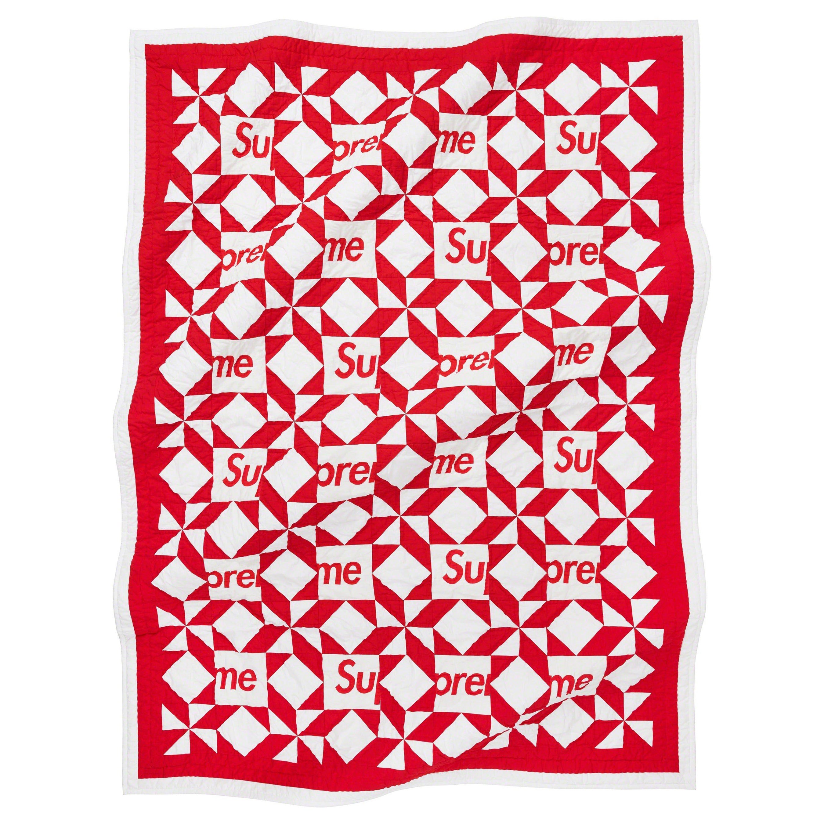 Supreme Spring 2023 Handmade Red and White Quilt, Limited Edition For Sale  at 1stDibs