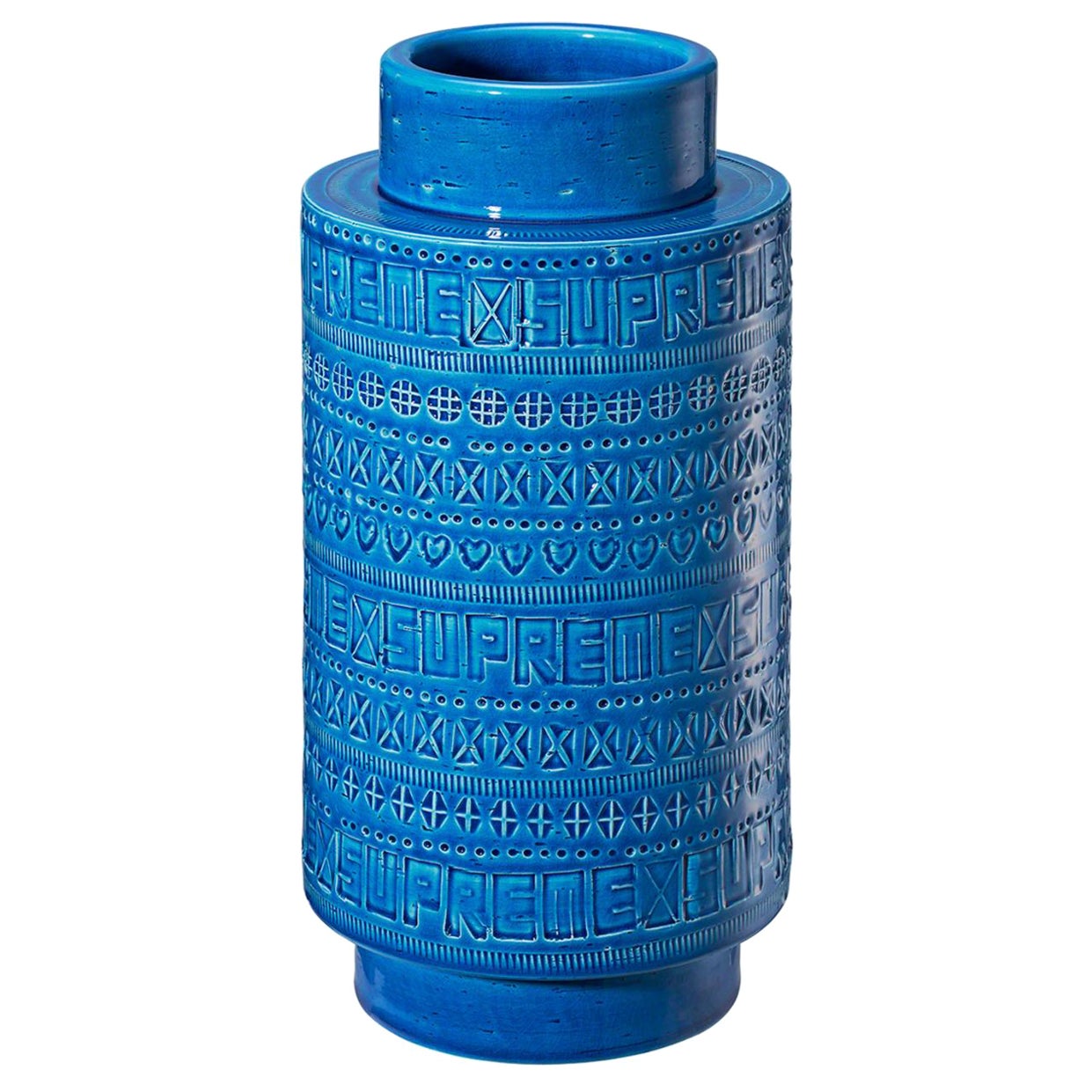 Supreme x Bitossi Spring 2023 Rimini Blu Vase, Limited Edition, Italy.