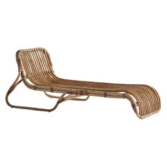 Sedia a sdraio in rattan