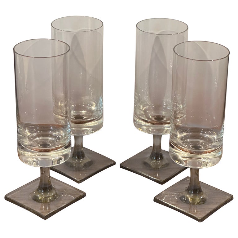 ROSENTHAL 6x Crystal WINE GLASSES on Square Foot Berlin Design by