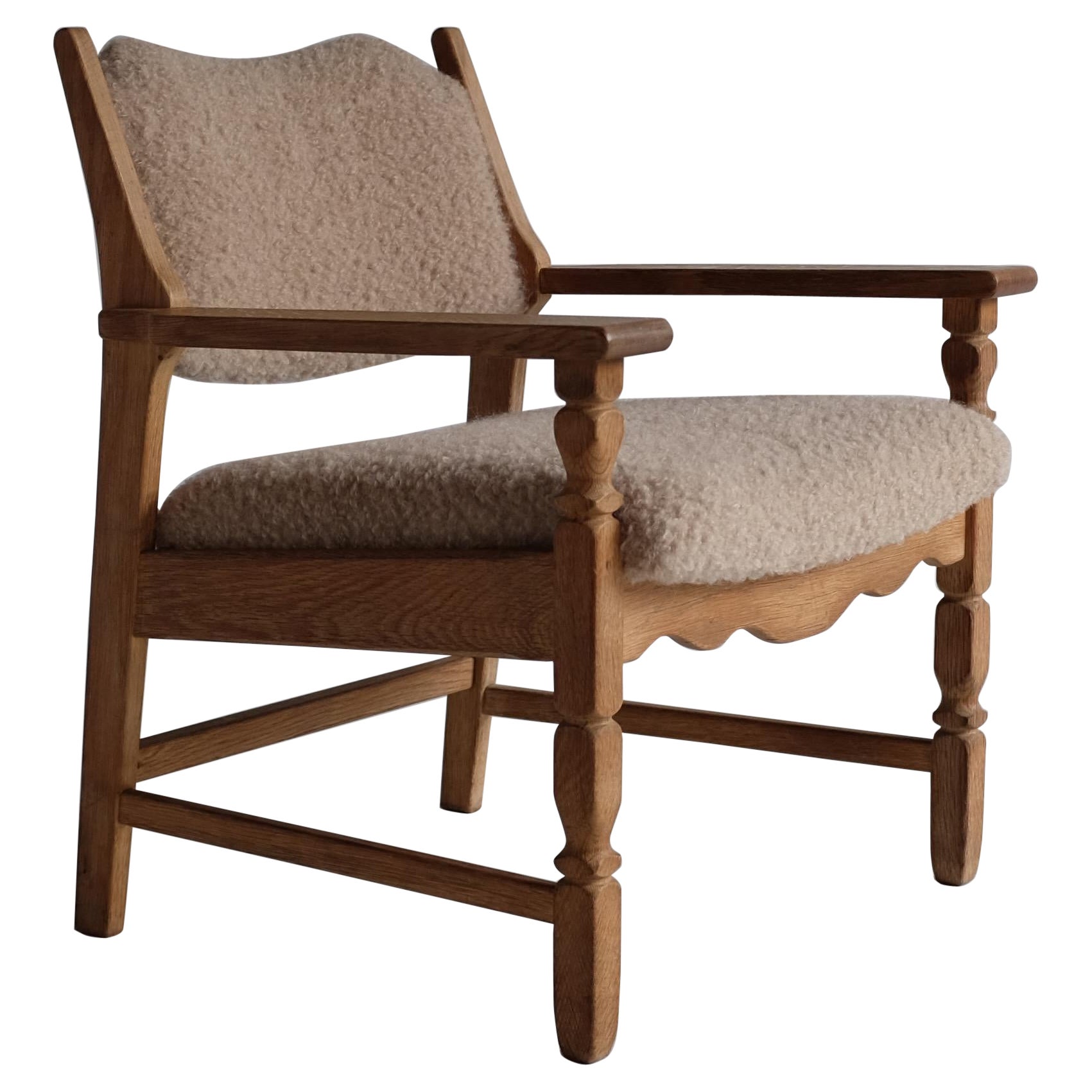 Vintage Oak Arm Chair by Henning Kjærnulf