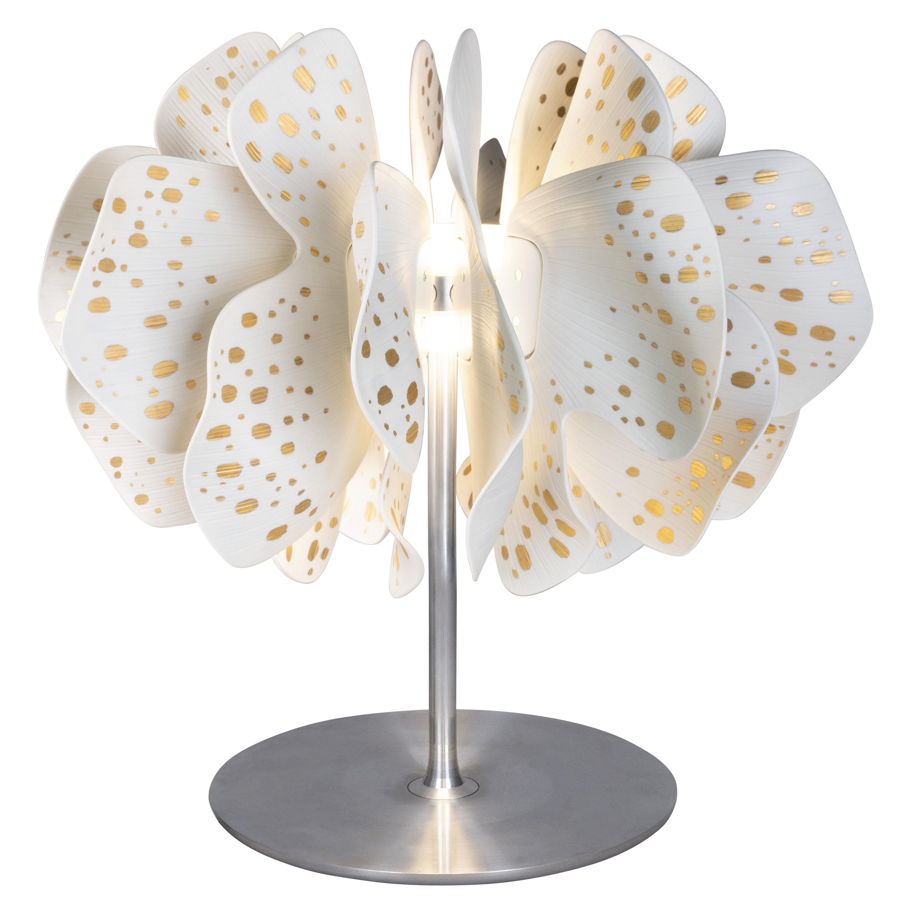 Nightbloom Table Lamp. White & gold