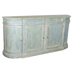 Early 20th Century Italian Painted Four-Door Demilune Enfilade Buffet