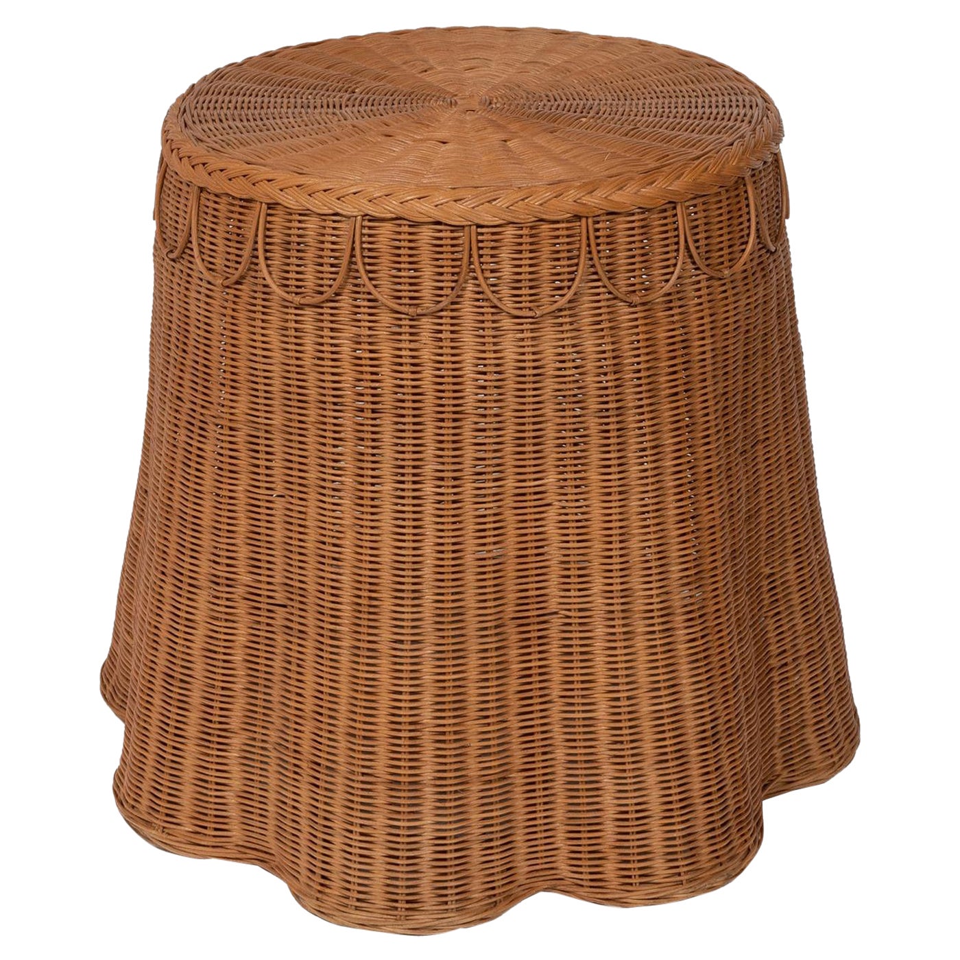 Adeline Side Table in Natural Honey Rattan, Modern furniture by Louise Roe For Sale