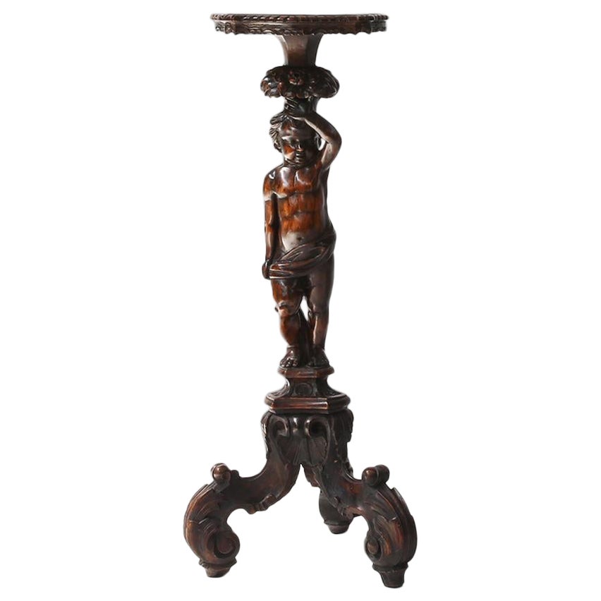 Antique pedestal table with putti Ca.1850 For Sale