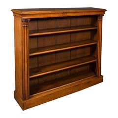 Antique Open Bookcase, Scottish, Oak, Adjustable Book Shelf Cabinet, Victorian