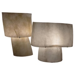 "Mush" Lamp Fibreglass Shade and Polished Stainless Steel Frame