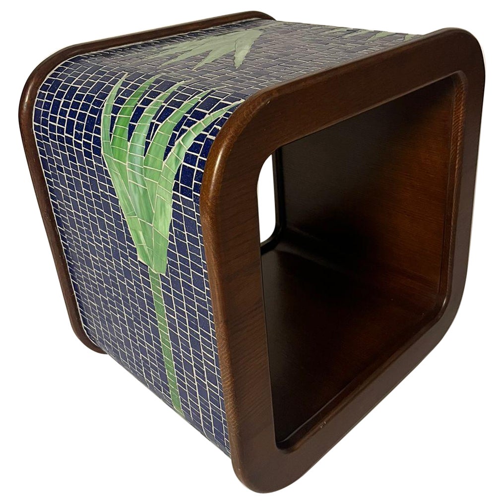 Walnut and Mosaic Side Table at 1stDibs