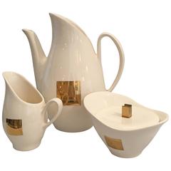 Georges Briard Creamy White and Gold Porcelain Coffee Set