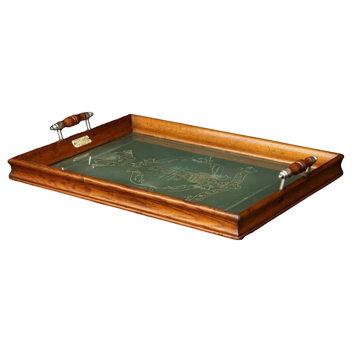 An oak tray from H.M.S. Cambridge For Sale