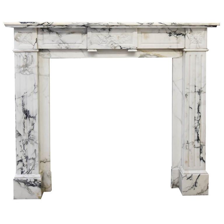 Antique Louis XVI marble fireplace mantel 19th Century