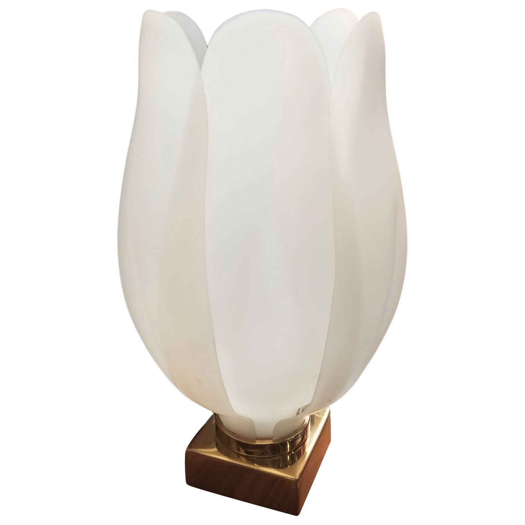 Lampe tulipe des années 1970 dans le style de Roger Rougier