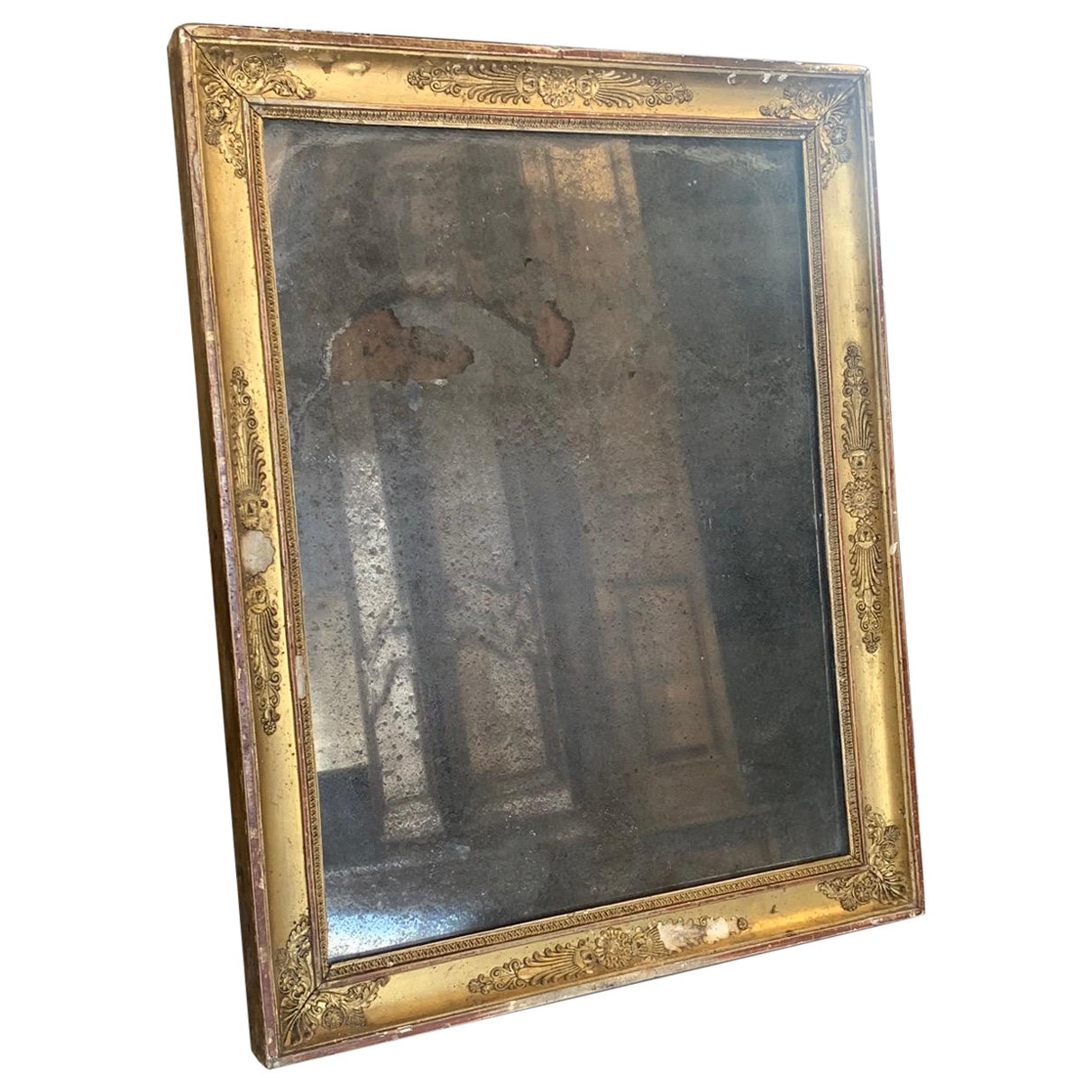 Miroir à encadrement doré français du 19e siècle