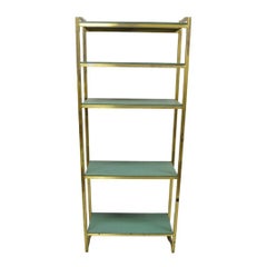 Vintage Hollywood Regency Brass Metal 5 Tier Etagere Bookcase Shelf