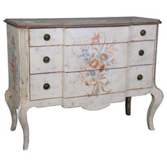 Superb Distressed Paint Decorated Louis XV Italian-Made Antique Commode