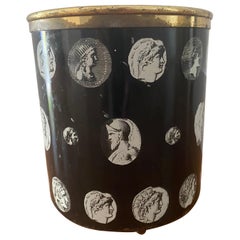 Retro Fornasetti Cameo Cammei waste paper bin basket Italy mid century