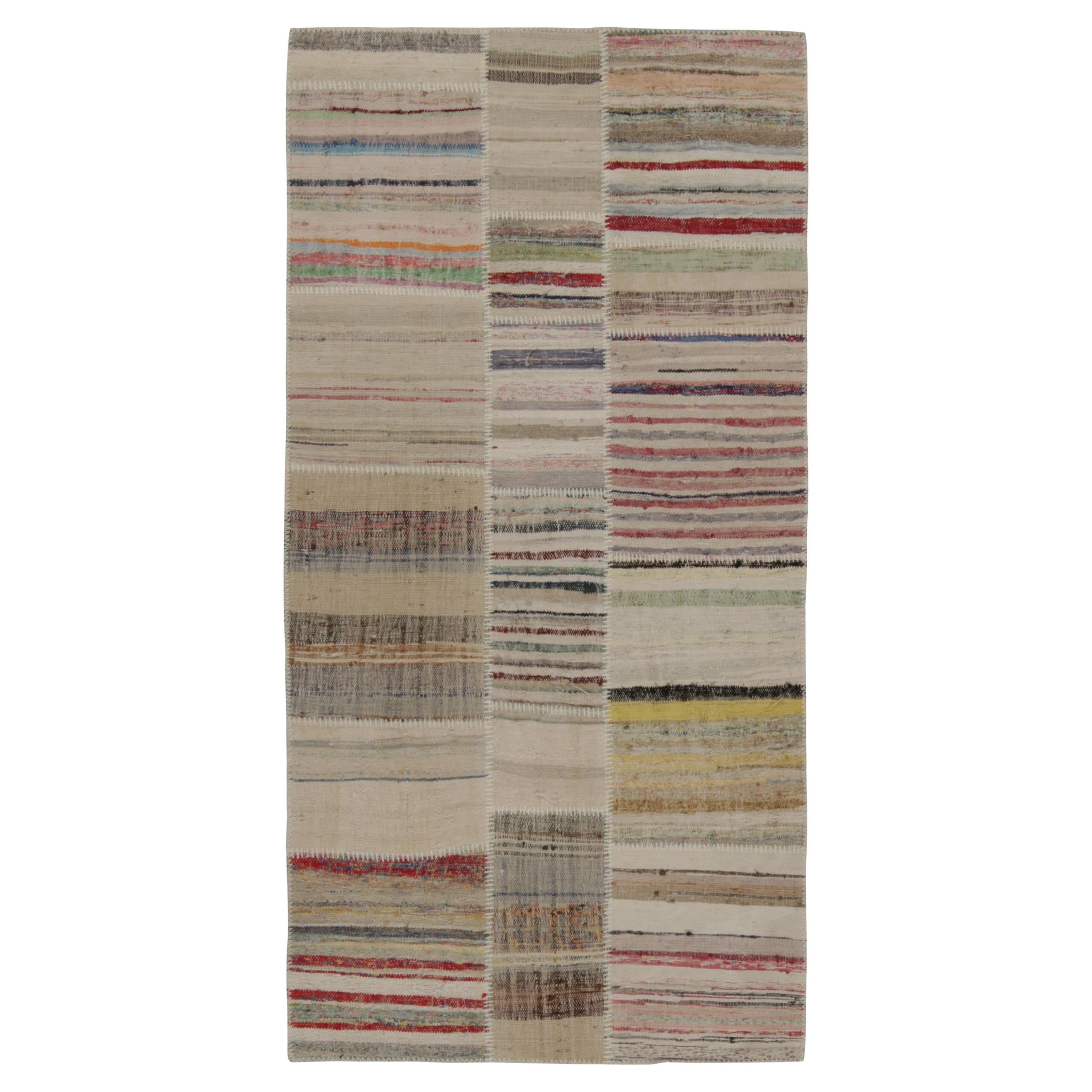Rug & Kilim’s Patchwork Kilim in Polychromatic Stripes