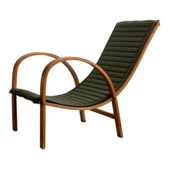 Rare 1940s Danish Modern Lounge Chair in Elm by Søren Hansen for Fritz Hansen 