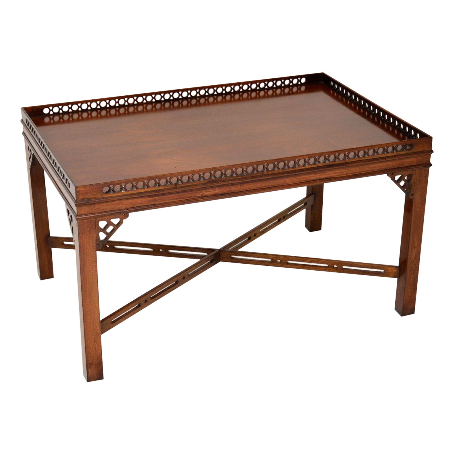 Antique Chippendale Style Coffee Table For Sale