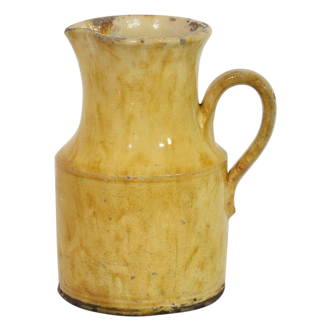 19th Century, French Yellow Glazed Earthenware Water Jug For Sale