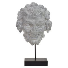 French, 19th Century, Zinc Bacchus Head Ornament