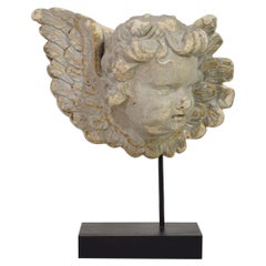 French, 18th/ 19th Century Plaster Angel Head Ornament
