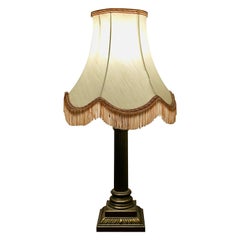 A Copper Effect Corinthian Column Table Lamp with Shade   