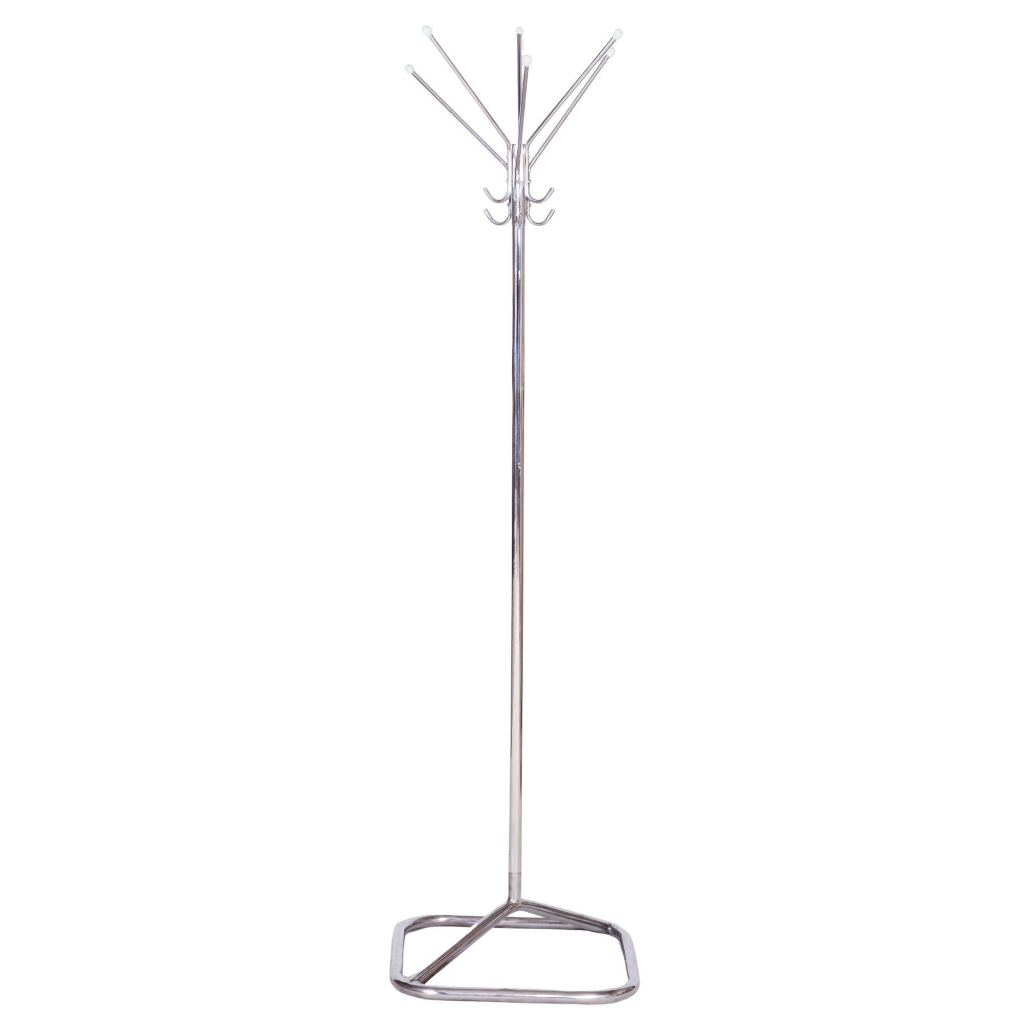 Restored Bauhaus Coat Hanger, Chrome-plated Steel, Czechia, 1930s