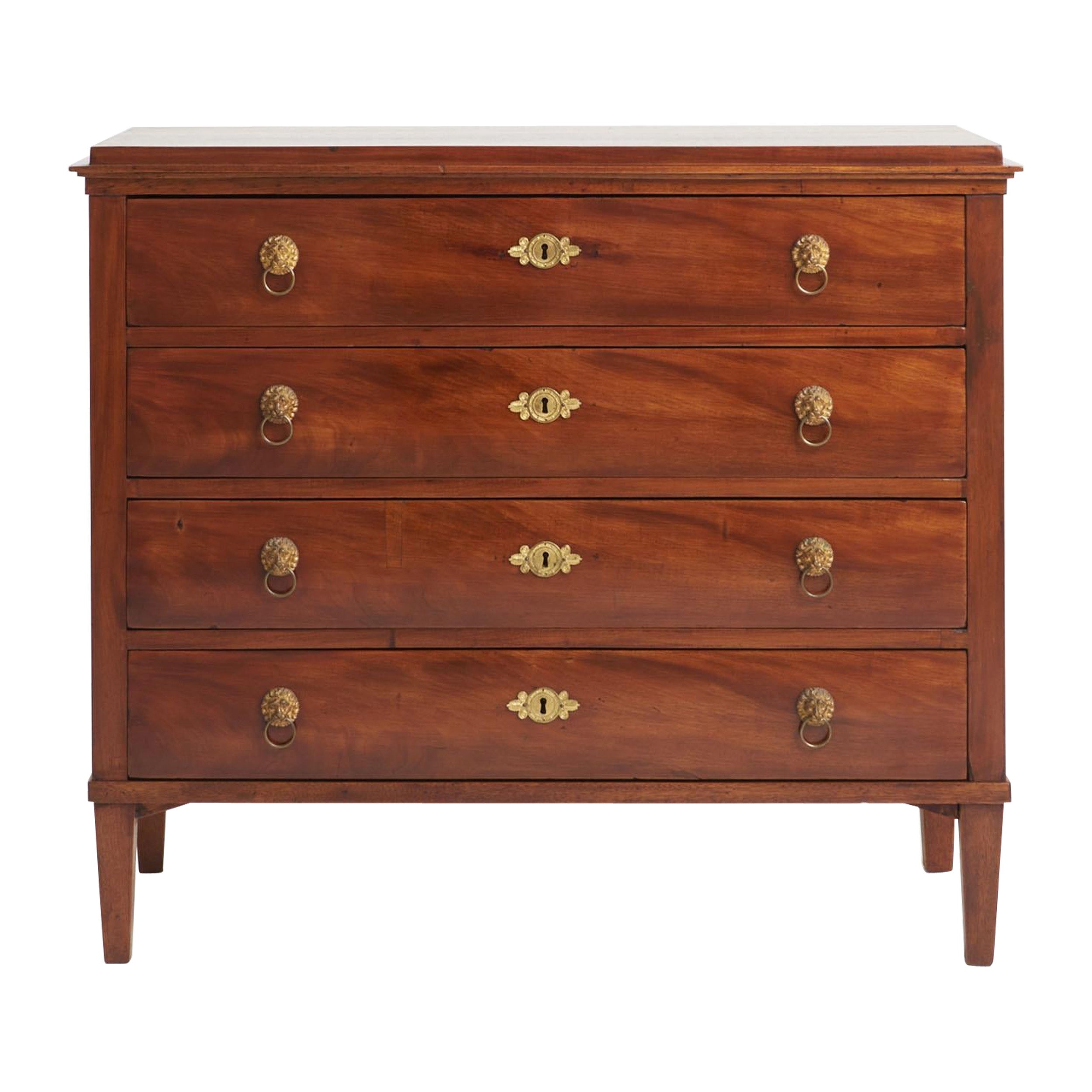 Empire Mahogany Chest of Drawers For Sale