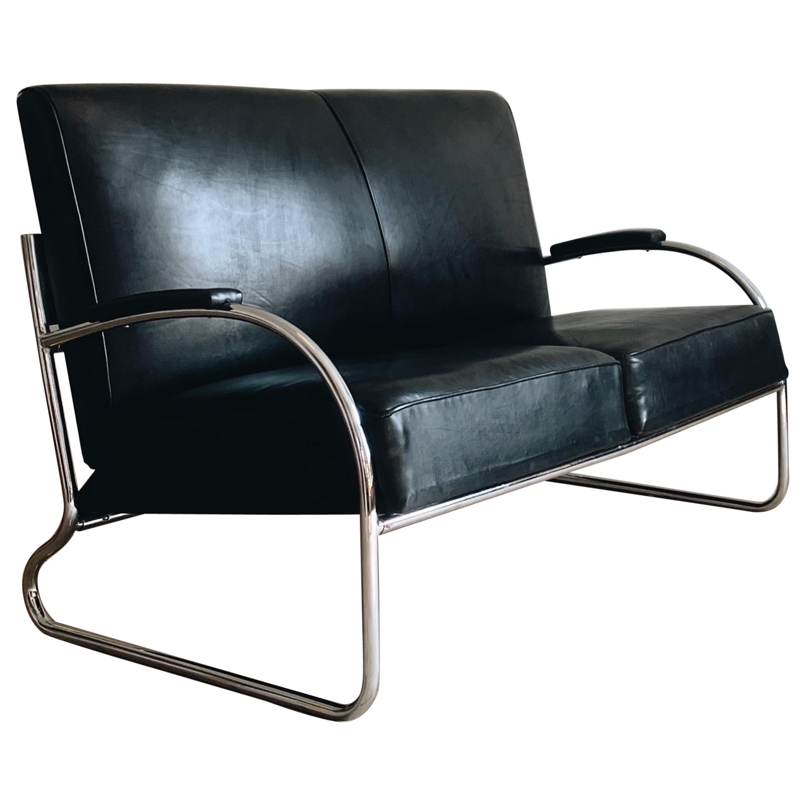 Mid-century Bauhaus tubular sofa For Sale
