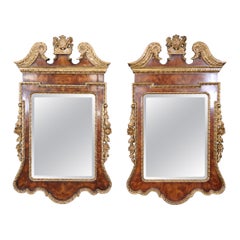 Pair of Superb Federal Style Gilded Georgian Mahogany Wall Mirrors 