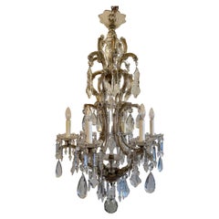 Antique 18th century 6 light Maria Theresa crystal chandelier 