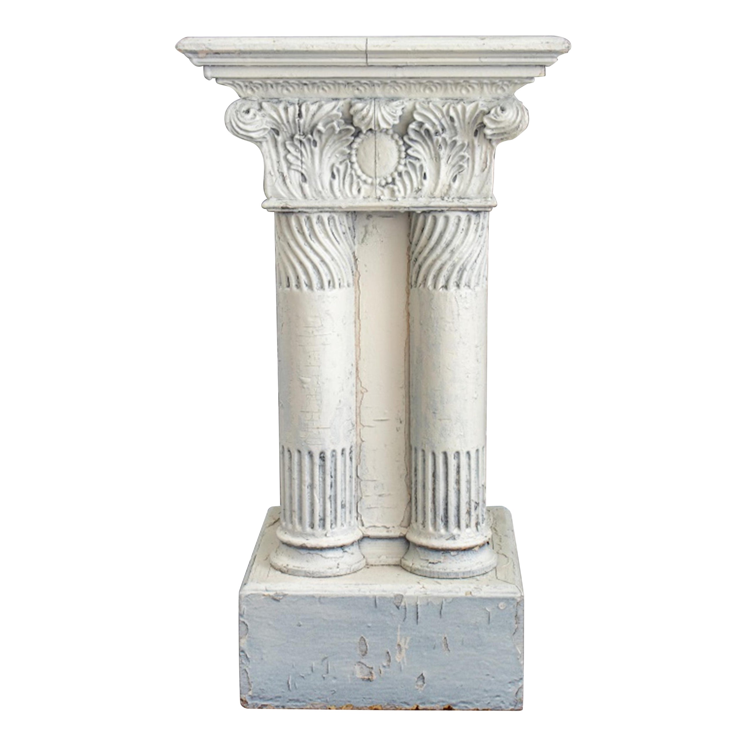 Neoclassical Painted Wood Pedestal / Plant Stand