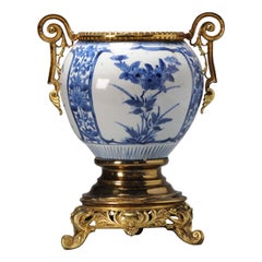 Antique Edo Arita Japanese Porcelain Vase Ormulu Mounted, 1680